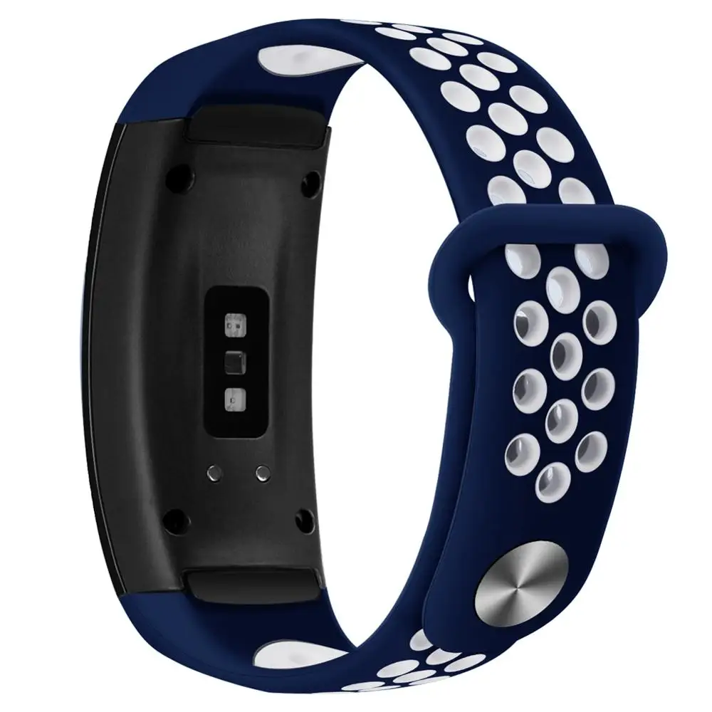 blue white Hangrui сменный Браслет для samsung gear Fit 2 Pro ремешок роскошный силиконовый ремешок для samsung Fit2 Anti ремень анти-потеря - Цвет: blue white
