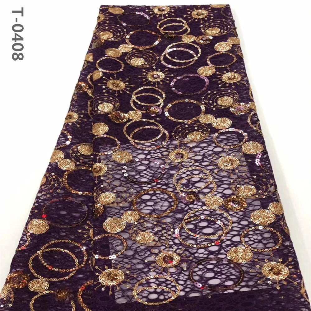 Embroidery glitter sequence African french organza sequins lace fabric for women dress 2020 high quality Nigerian net tulle | Дом и сад