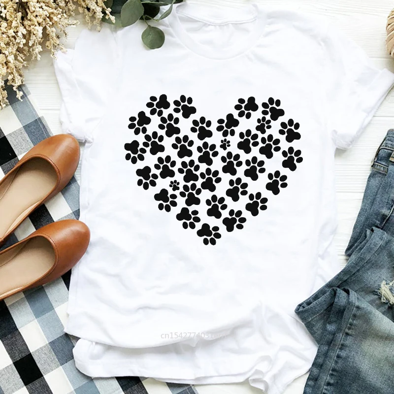 

Animal Is The Best Friends for Life Printing Funny 90s Print Tee Shirt Cat Dog Paw Fashion Graphic Clothes Top