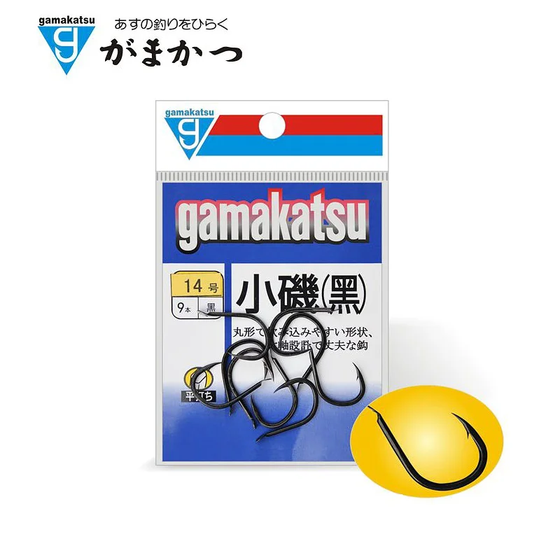 Рыболовный крючок Gamakatsu Xiaoji Черный рыболовный с зазубренным крючком Большой