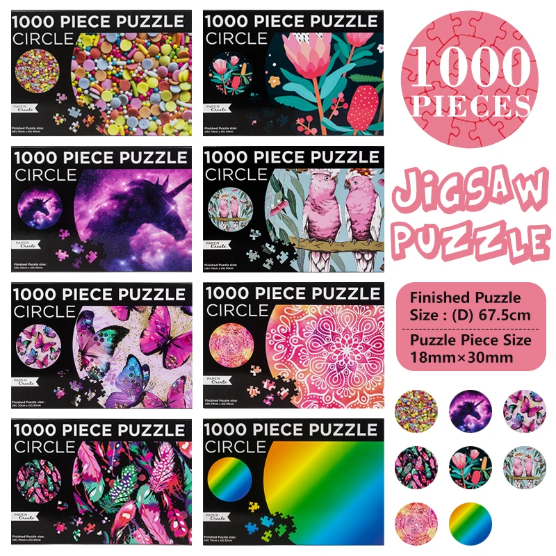 

70*50cm Jigsaw Puzzles 1000 Pieces Assembling Picture Round Shape Creative Puzzles Toys for Adults Kids Games Educational Toys