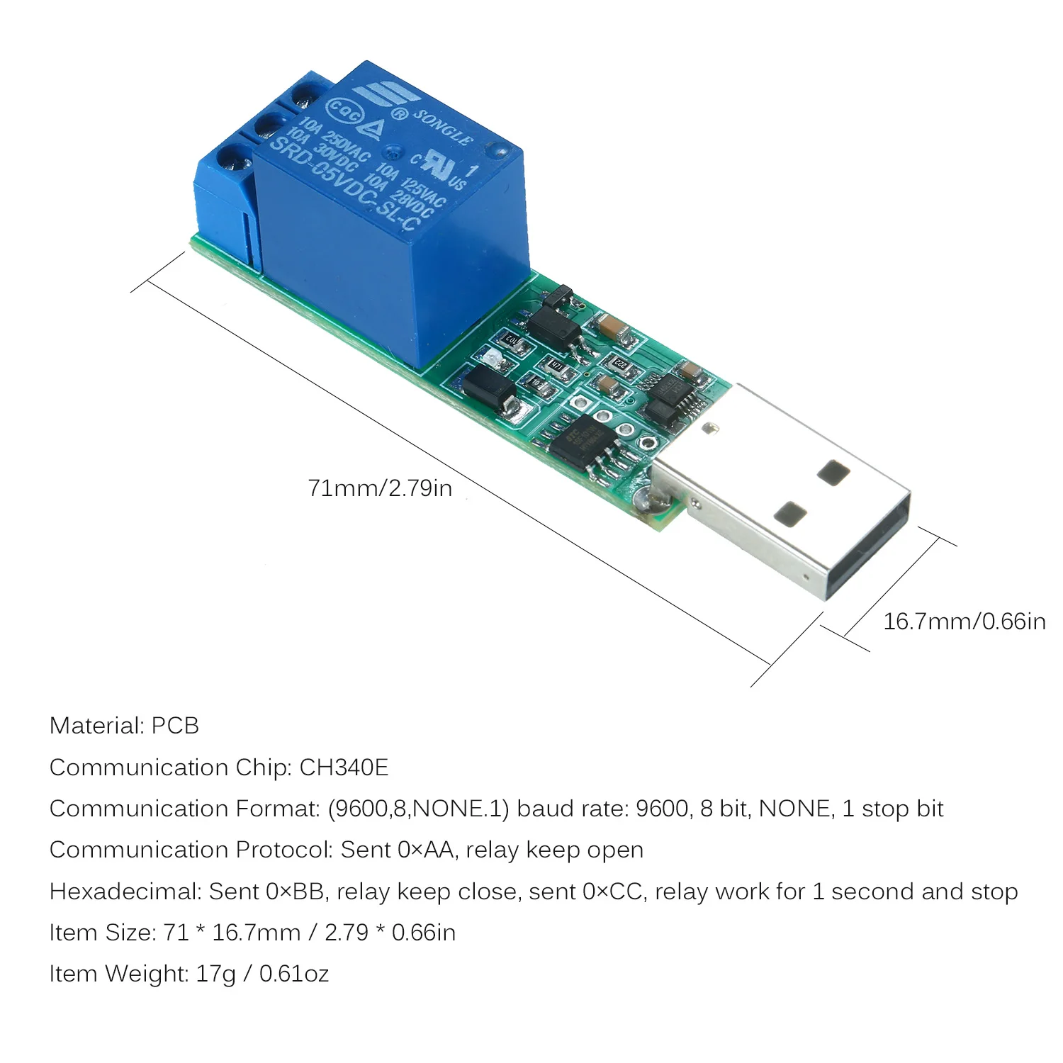 

USB Serial Port Control Relay Module USB Relay PCB Board Module