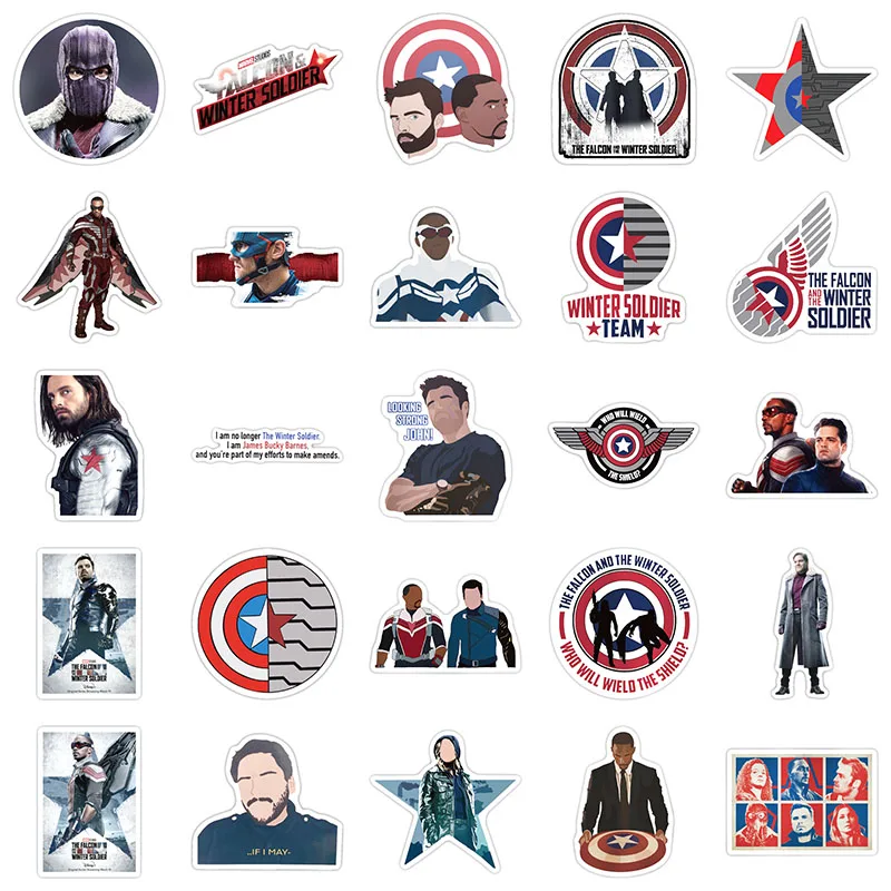 Pegatinas de TV cl&aacute;sicas de The Falcon and the Winter Soldier para coches, mochila de Skate, ordenadores, muebles, 10/30/50 unids/paquete-2