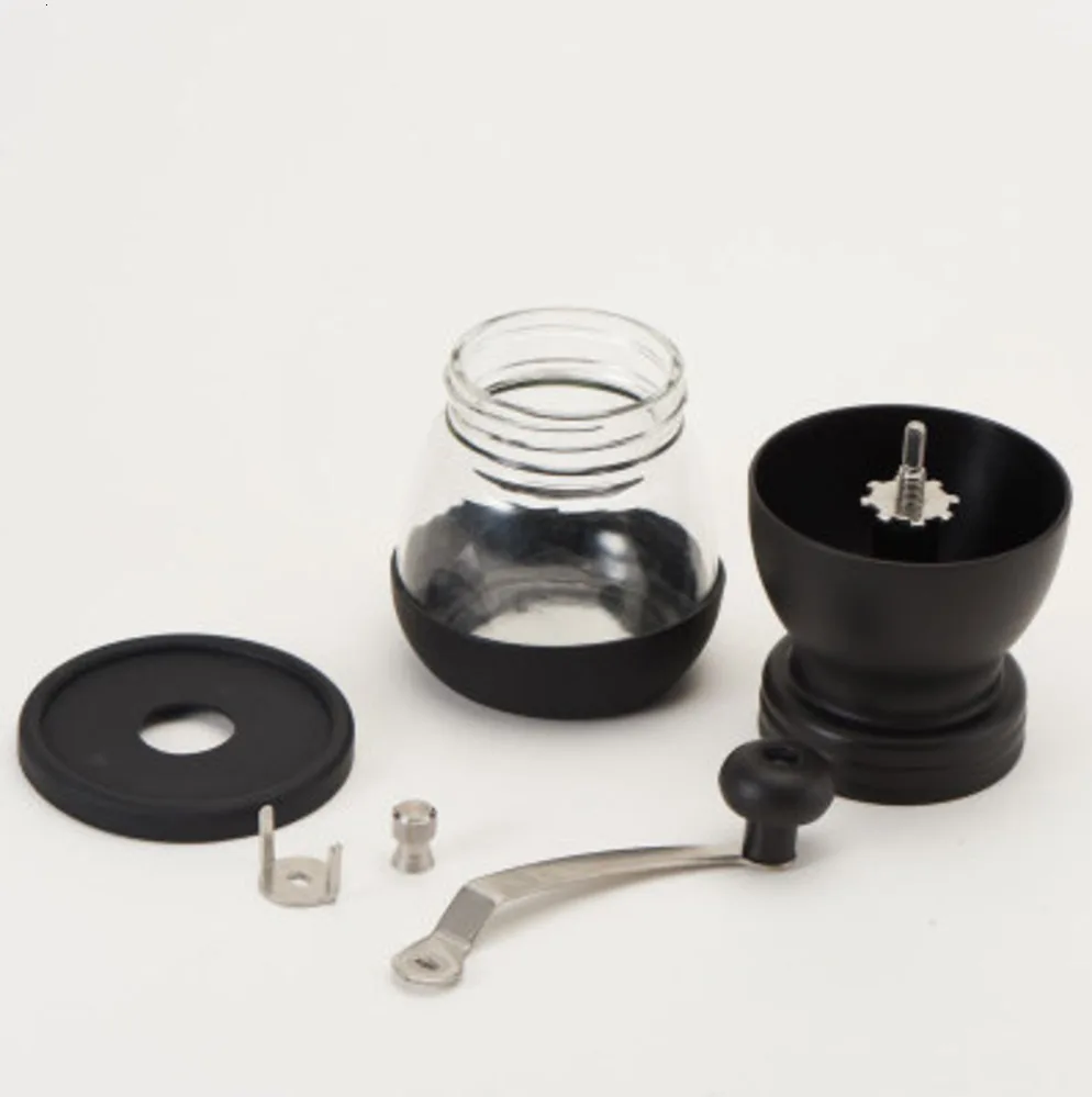 

Hot Ceramic Millstone Manual Coffee Grinder for Home Office with 2 Glass Sealed Pots Portable Coffee Mill tool Easy Cleaning