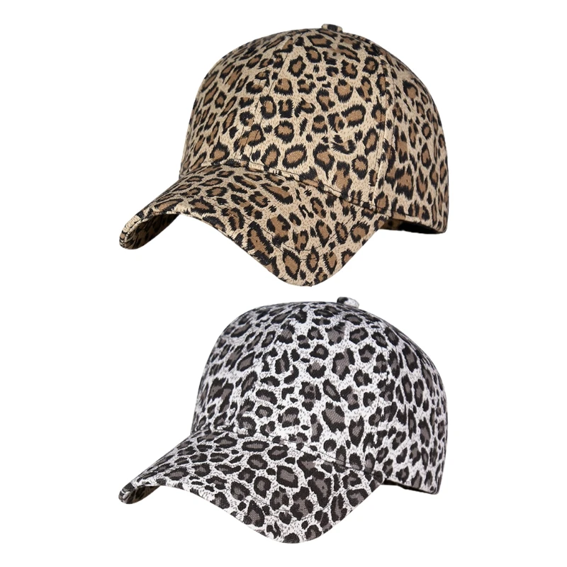 

Fashionable Men Women's Leopard Print Baseball Cap Sports Dancing Party Snapback Hip-Hop Adjustable Sun Hat