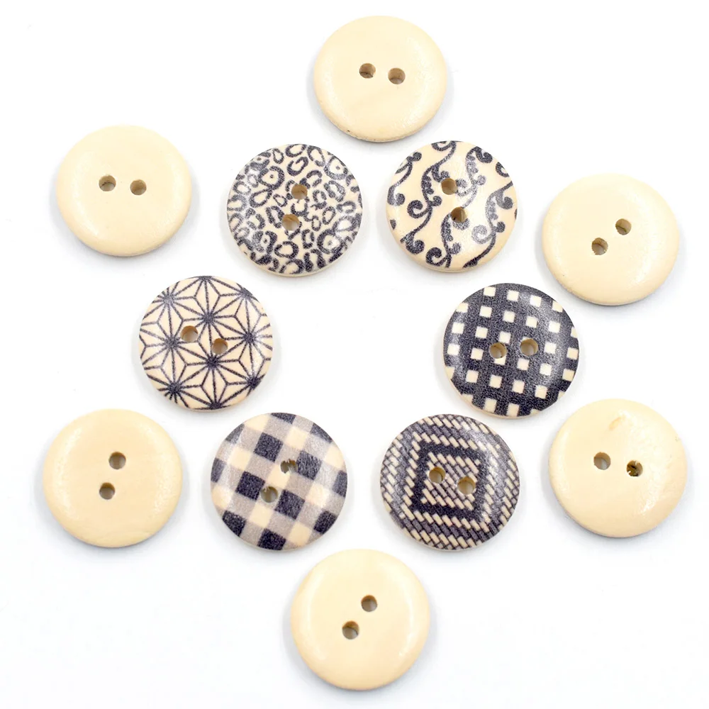 50 шт. деревянные пуговицы в стиле ретро 18 мм|Пуговицы| |