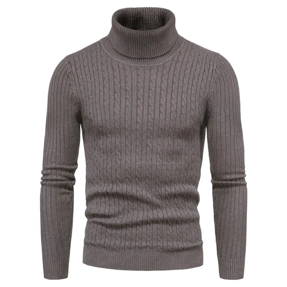 

Sweater Men Casual High Collar Pullover Shirt Autumn Winter Slim Fit Long Sleeve Mens Sweaters Knitted Cotton Pull Homme Top