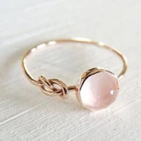 korean style fashion rose gold color ring pink diamond finger rings fashion brand partywedding jewelry for women wholesale
