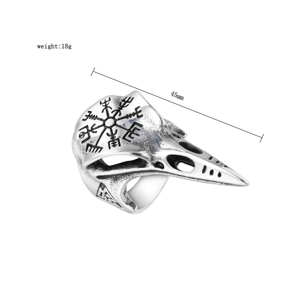 

Loredana Fashion exquisite jewelry rings for men.Retro style legendary Viking symbol wenbird skull image stainless steel ring
