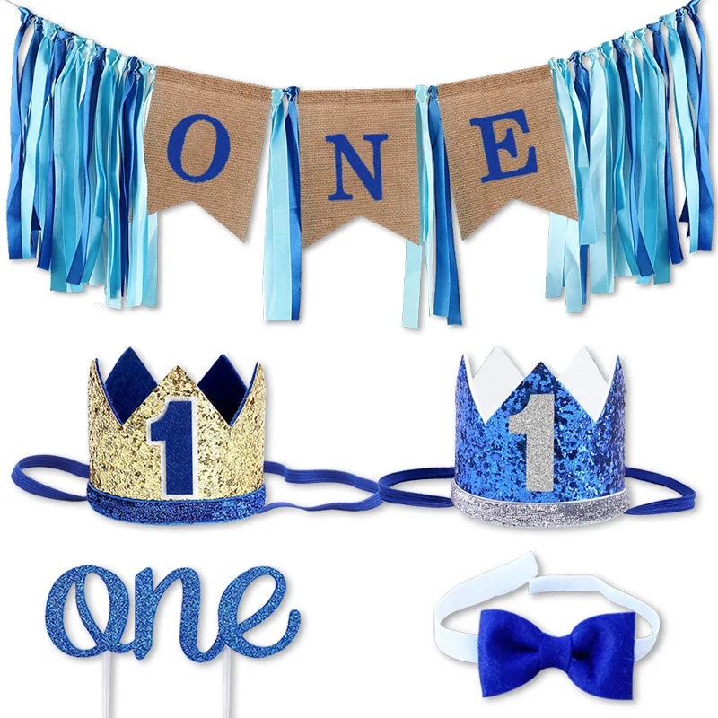 

One Year Disposable Tableware 1st Birthday Banner Kids Happy Birthday Banner 1 One Year First Birthday Boy Baby Shower