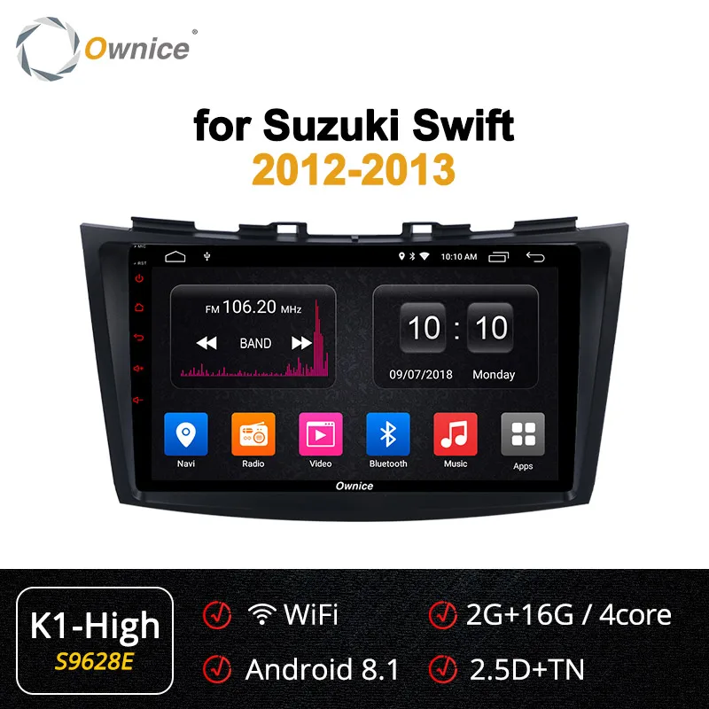 S9628 K1-High Ownice K2 K3 K5 K6 2Din Android 9,0 автомобильный Радио dvd-плеер для Suzuki Swift 2012 2013 gps Navi Стерео 4G LTE 360 панорама DSP - Цвет: S9628 K1-High
