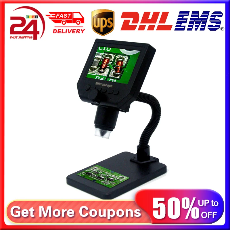 Портативный ЖК цифровой микроскоп G600 с 8 светодиосветодиодный и встроенной