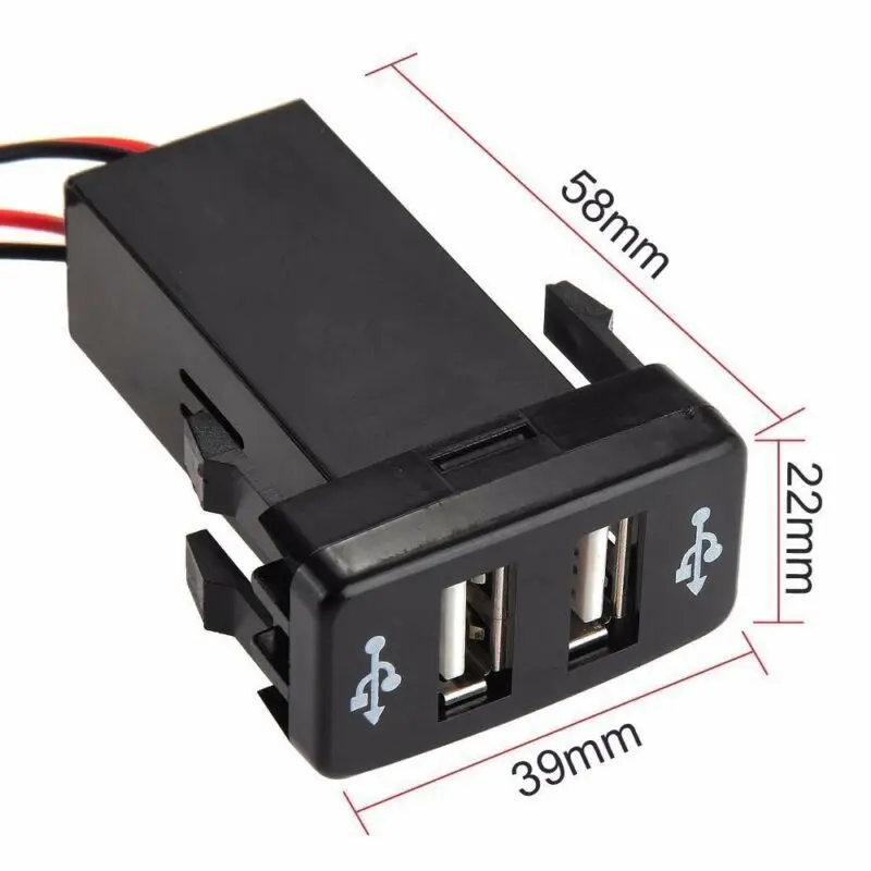 

Dual USB Car Charger Auto Motorcycle Cigarette Lighter Sockets Power Plug Outlet For Toyota 4Runner/Prado 120 Series