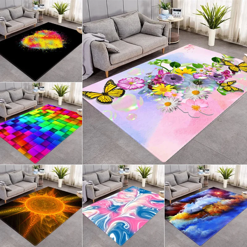 

Dream Cartoon Butterfly Pattern Carpets For Living Room Bedroom Area Rugs Child Room Play Rug Crawl Kids Printed Mat 3D Big Game