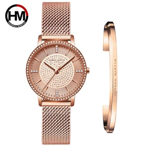 Прямая поставка; 1 комплект браслет с японским кварцевым механизмом Стразы класса Люкс, бренд алмазы с украшением в виде кристаллов; Женские модные повседневные часы для женщин