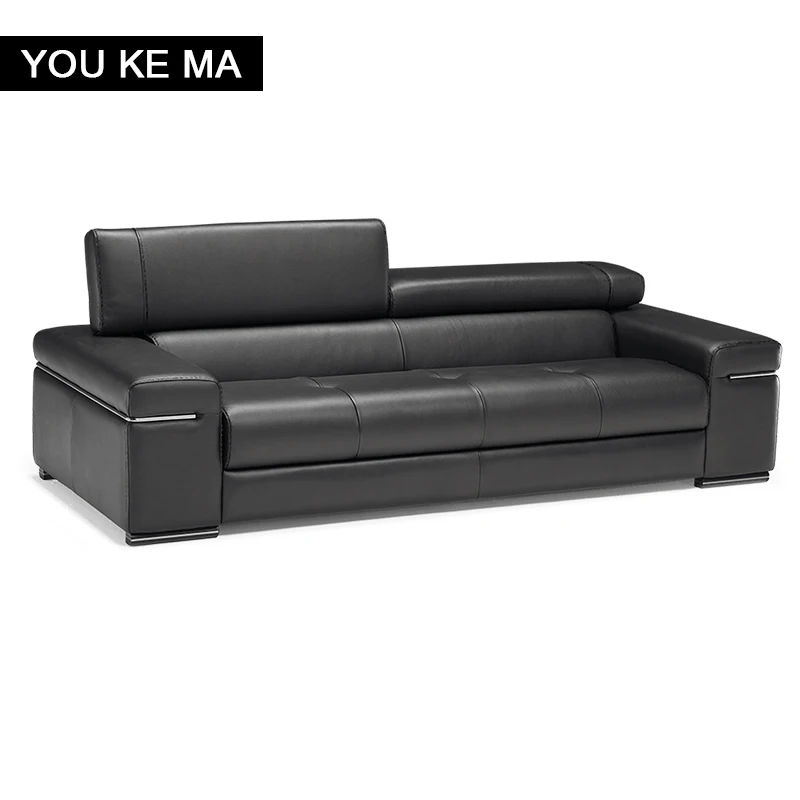 Современный минималистичный диван из натуральной кожи для гостиной Трехместный