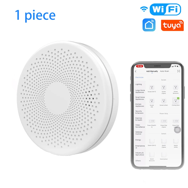 

Умный датчик дыма Tuya с Wi-Fi, датчик обнаружения монооксида углерода для умного дома, система безопасности, пожарный детектор, дымовая сигнали...