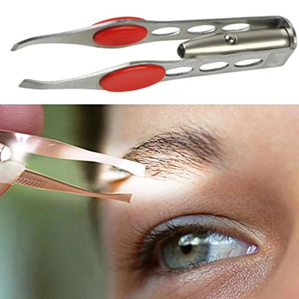 New Arrival Make Up Tools LED Light Eyelash Eyebrow Hair Removal Tweezer Face Remover Stainless Steel Tweezers | Красота и здоровье