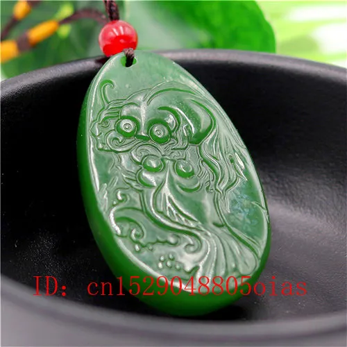 Ожерелье с подвеской в виде зеленой золотой рыбки из натурального китайского