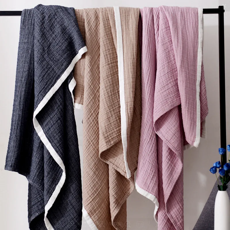 Хлопковое Марлевое полотенце муслиновое одеяло мягкое покрывало для взрослых на