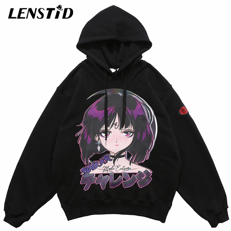 LENSTID Мужской пуловер в стиле хип хоп толстовки с капюшоном героями японского