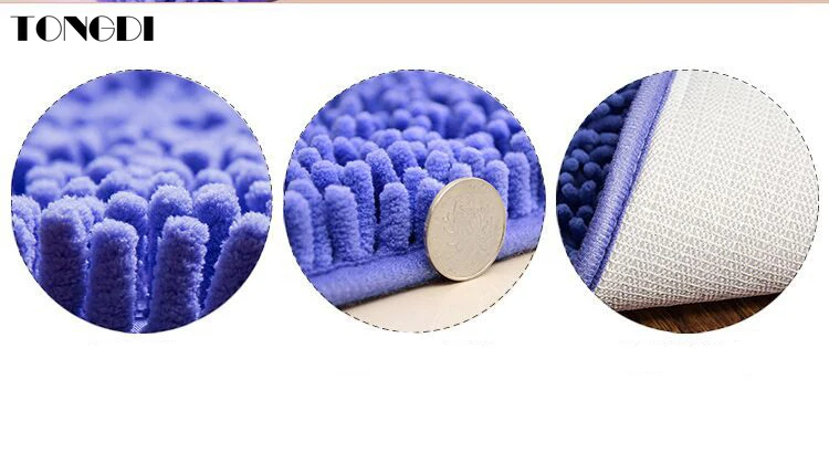 tongdi bathroom carpet mats soft shower microfiber chenille anti skip sop rug decoration for home bathroom living kitchen room free global shipping