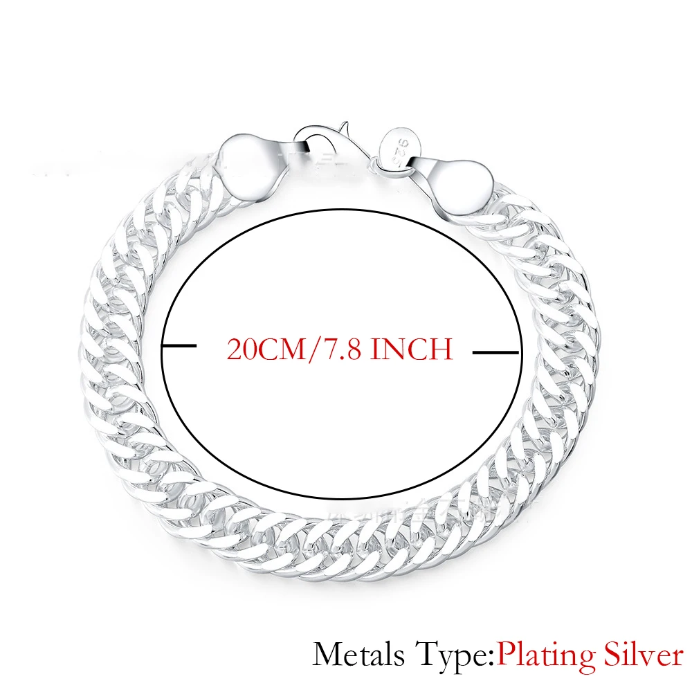 Мужские и женские браслеты из серебра 925 пробы 10 мм|Гибкие жесткие браслеты| |