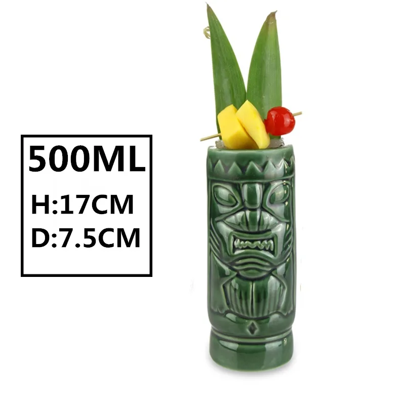 Новые Hawaii Tiki кружки, кружки для коктейлей, пивные кружки для напитков, кружка для вина, керамическая Пасхальная кружка Tiki, кружка 450 мл - Цвет: L