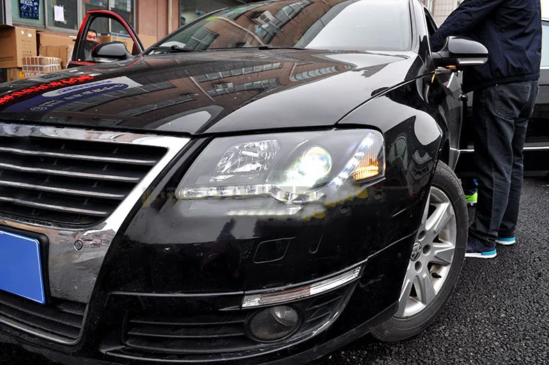 

Osmrk HID LED headlight assembly angel eye daytime running light with turn signal for Volkswagen passat 2007-2011