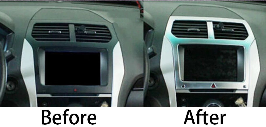 

ABS Silver Car Interior Dashboard Console Central Navigation GPS Frame Cover Trim Fit For Ford Explorer 2011 2012 2013 2014