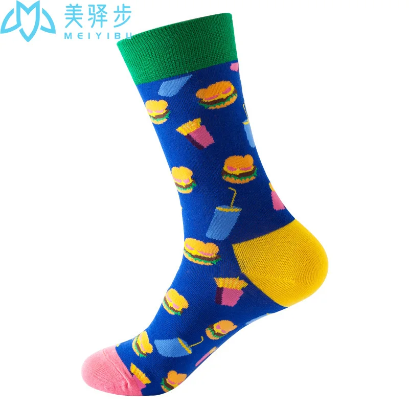 100 Pairs Per Set Supplies Women's Diamond Pattern Cotton Fashion Trend European and American Socks Factory
