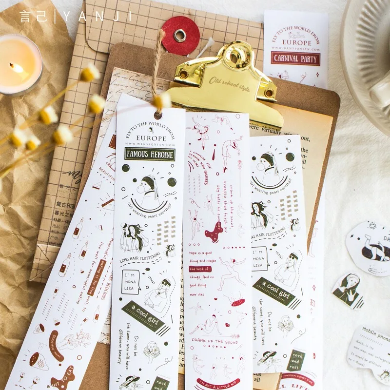 Минималистичная серия простые линии Васи Маскировочная лента стикер s