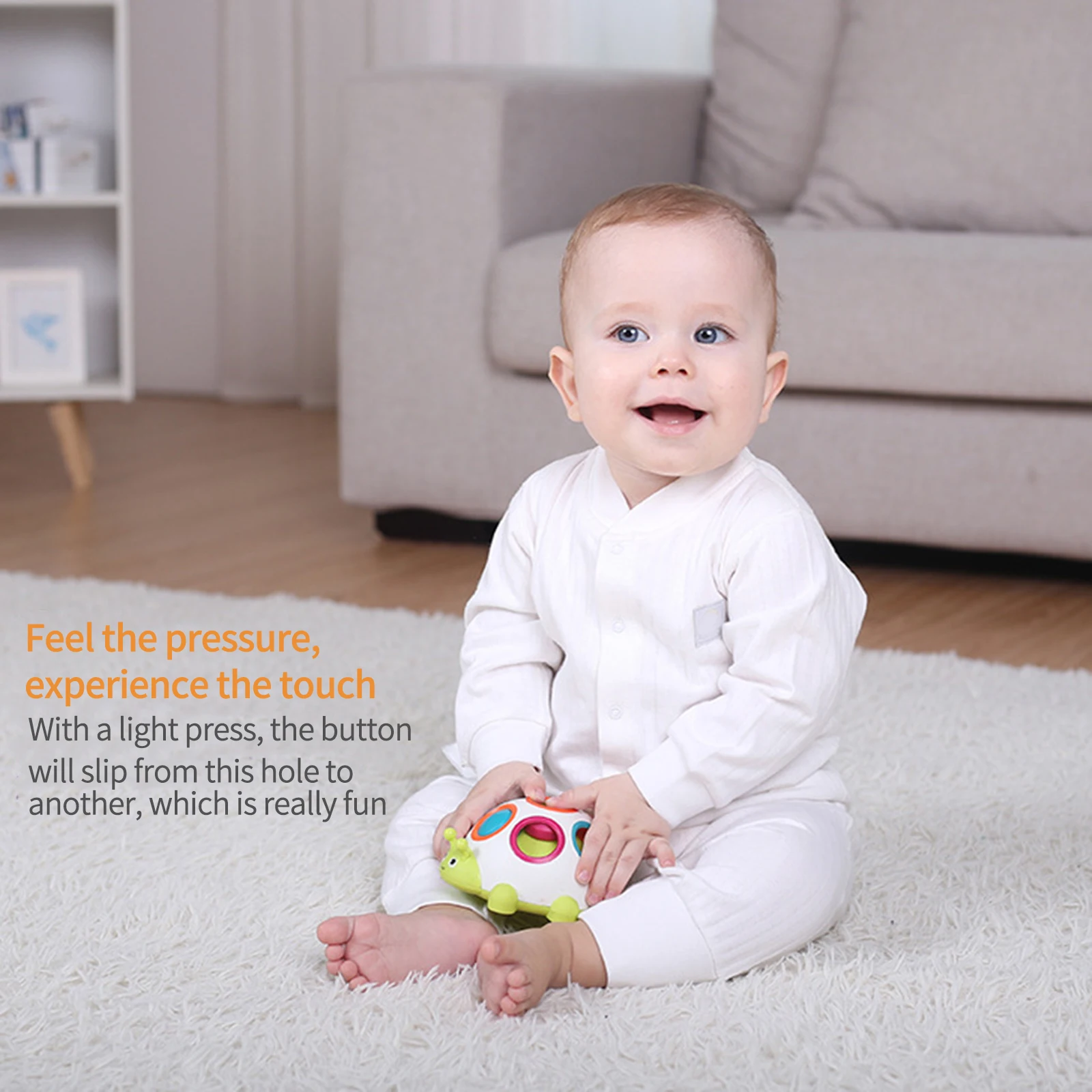 

Montessori Exercise Board Rattle Infant Baby Toys Beetle Toys Puzzle Colorful Development Early Education Intensive Training