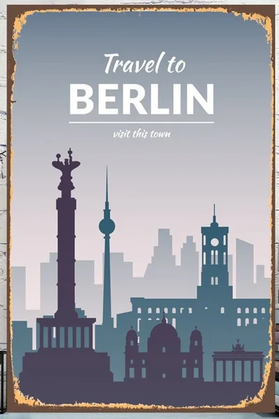 

Жестяная вывеска для путешествий в Берлин, вывеска, немецкий Декор для дома, Художественная печать Берлина металлическая печать, вывеска дл...