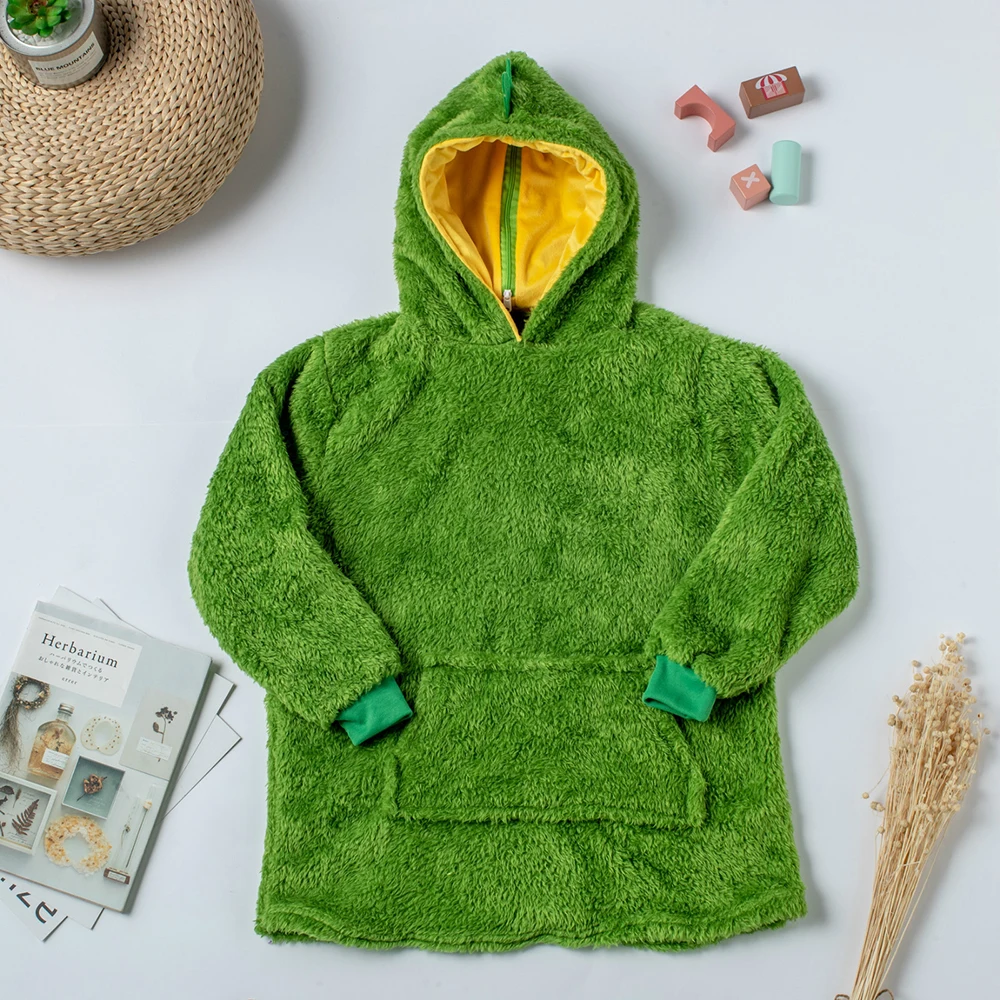 Kids Pets Hoodie Blanket Children's Sweatshirt Pet Wearable Blankets Soft Hooded Coats Fleece Winter Toy With Hoodies BK025 | Дом и сад