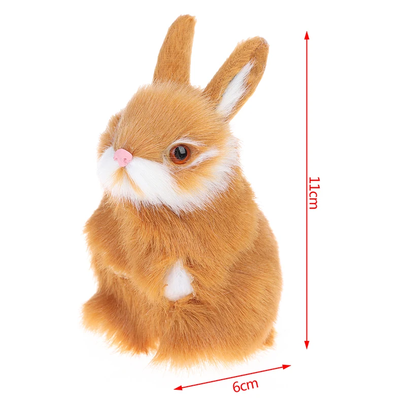 Mini Bunny Simulation Rabbit Toy Model Birthday Gift Doll Cute Rabbits/Chicks Plush Toys Fur Lifelike Animal Easter | Дом и сад