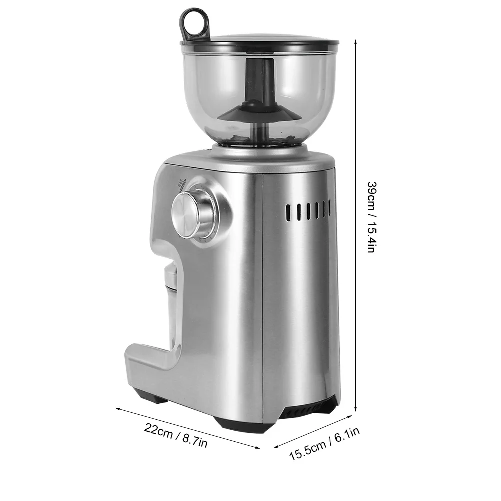 

Electric Coffee Grinder 1-16 Espresso Grinding Settings 2-10 Cups Coffee Bean Mill Machine EU Plug 220V
