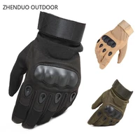 zhenduo outdoor military rubber hard knuckle full finger tactical gloves safety protection glove