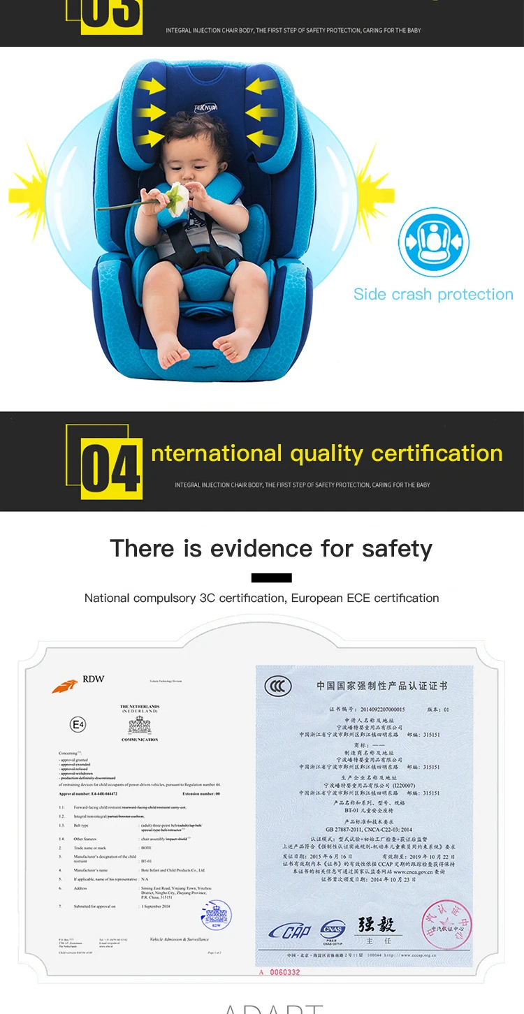 Teknum детское безопасное сиденье isofix9-12 месячного ребенка от 0 до 4 лет, простое и портативное, чтобы лежать