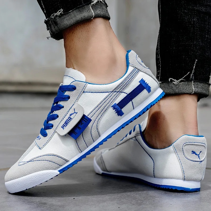

Newest Spring Autumn New Men's Flat Shoes Fashion Men's Comfortable Breathable Canvas Shoes Men's Lace Casual Sneakers 38-44