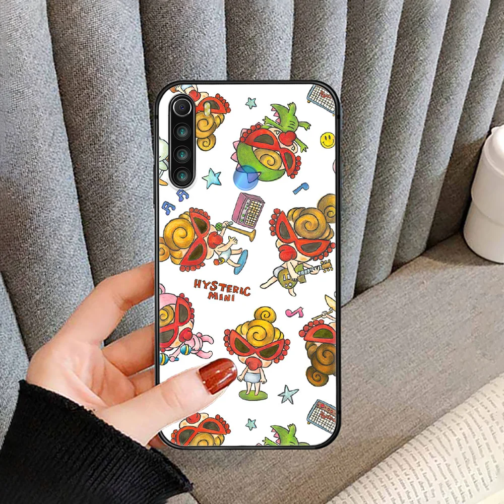 

Japanese brand hysteric mini Phone Case cover For XIAOMI Redmi Note 3 4 4X 5 6 7 8 9 Pro T S max black cell cover trend shell 3D