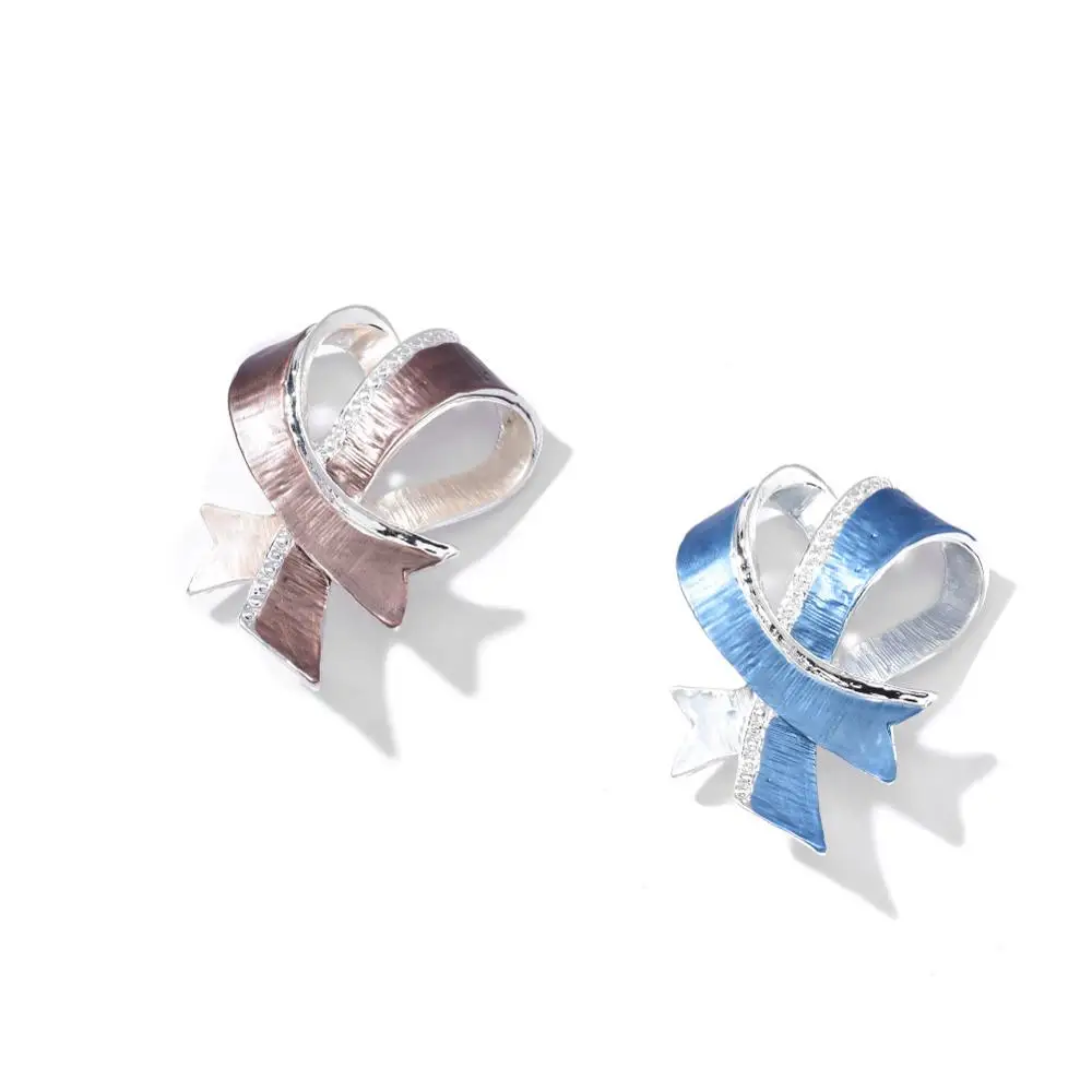 Zinc Alloy Multi Color Enamel Bow Brooch Pin Metal Brooches for Women Vintage Fashion Jewelry Winter Accessories | Украшения и