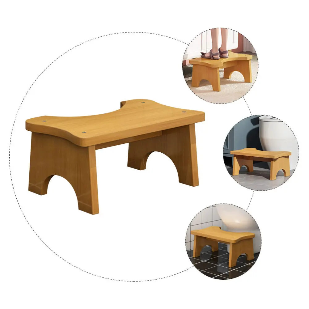 

1pc Wooden Footstool Household Toilet Seat Footstool Kids Standing Stool