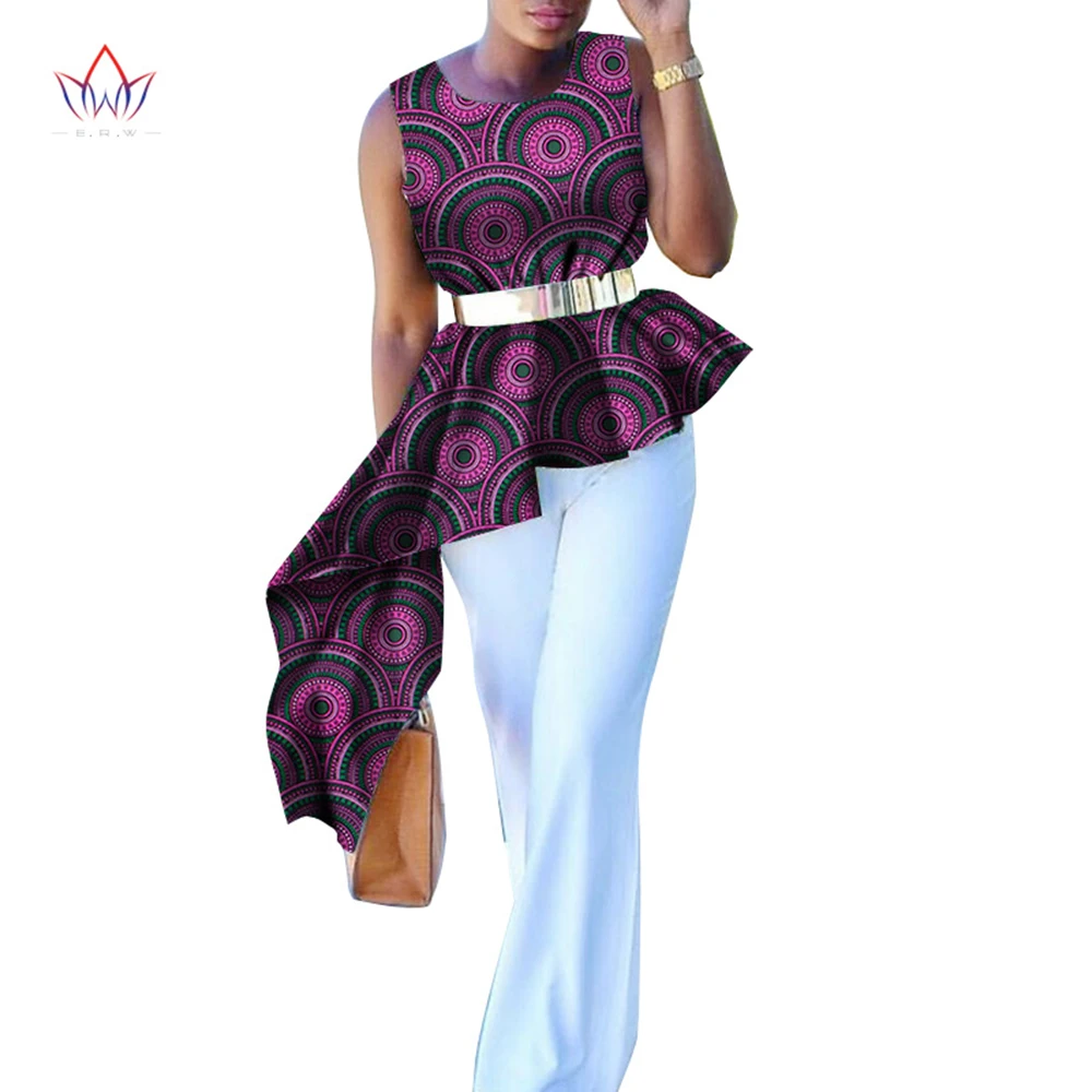 BintaRealWax африканские топы с принтом рубашка женские летние повседневные