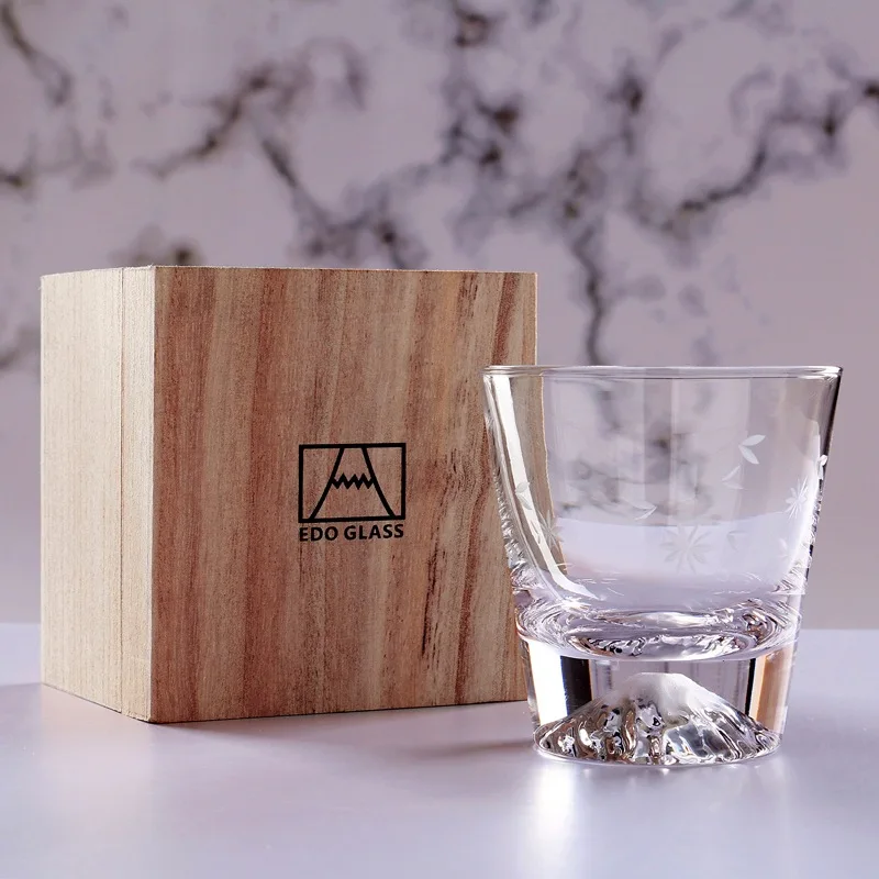 

Fashion Simple Wine Glasses Coffee Tea Milk Cups Whiskey Shot Glass with Wooden Box