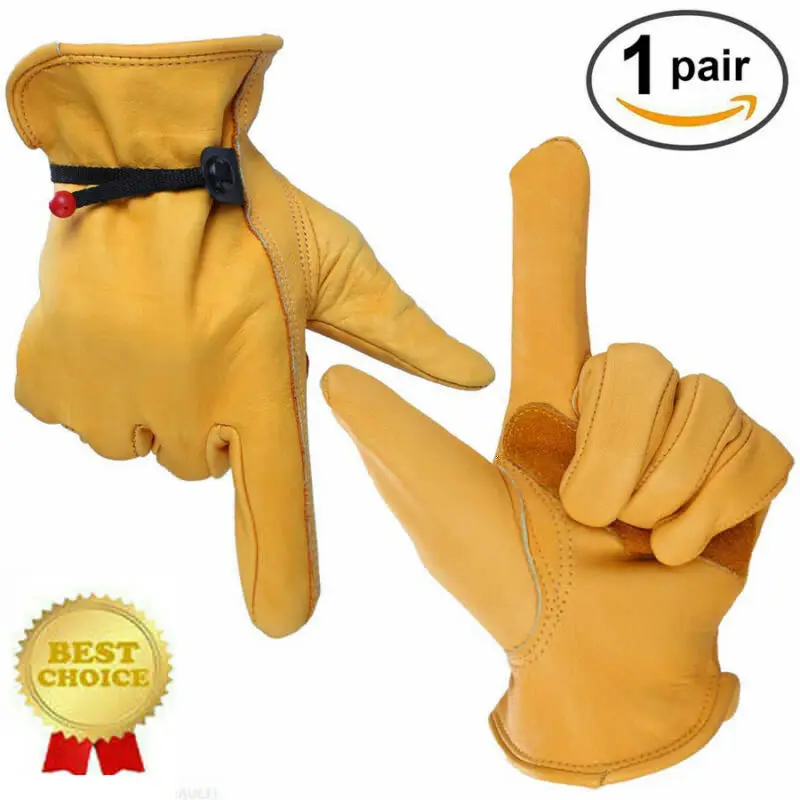 Кожаные рабочие перчатки для мужчин премиум-класса средних и больших размеров