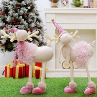 50cm reindeer deer elk dolls toys christmas decoration standing toy craft new year gift home house xmas ornament decor navidad