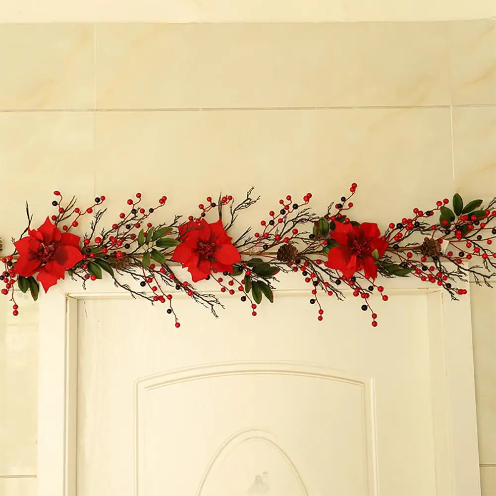 LanLan украшение для окон и дверей с искусственным тростником красными