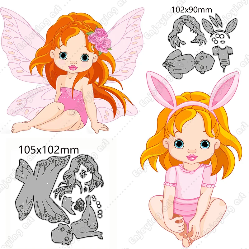 

New Metal Cutting Dies Ice Cute Angel Girls Stencils Stamps and Dies for Scrapbooking Christmas Card Birthday Card Stamp Die Cut