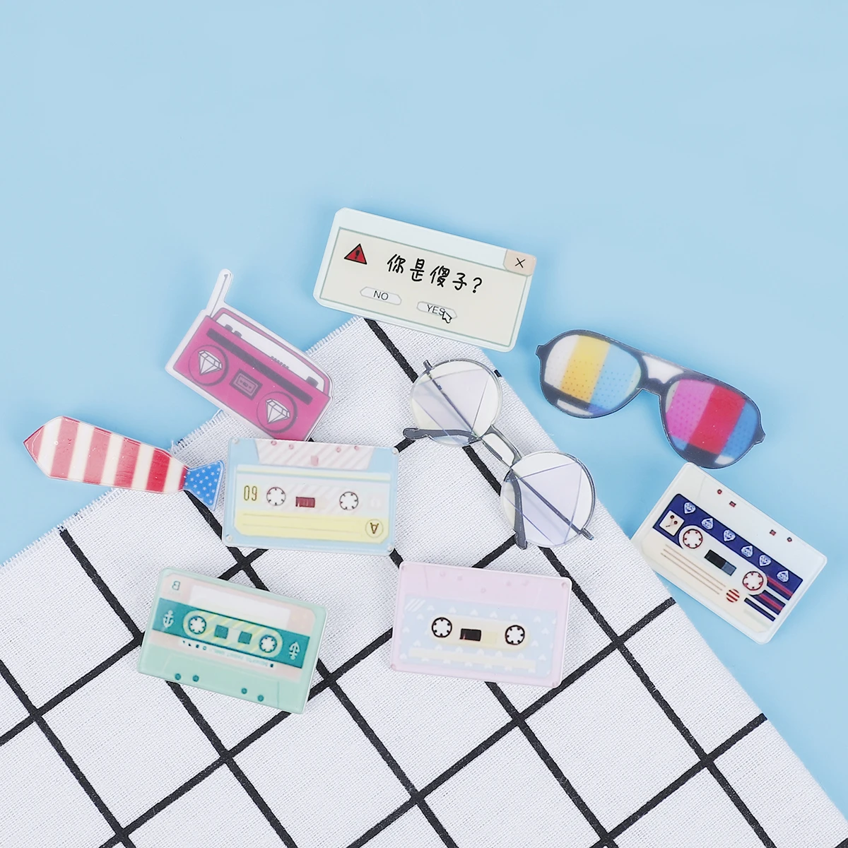 Милые Мультяшные акриловые Значки для радиооочков 1 шт. 3D значки булавка на брошь